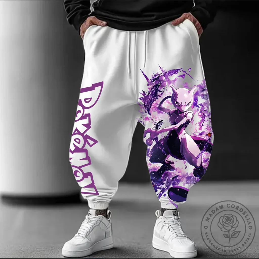 Pokemon Mewtwo Anime Streetwear Jogger Pants
