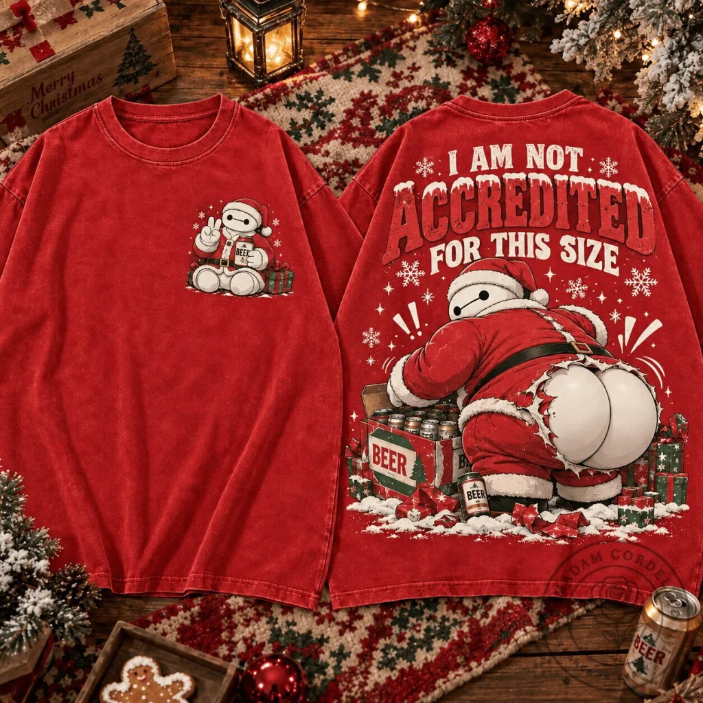 Funny Baymax Santa Suit Christmas Humor Red Sweatshirt for Holiday Parties
