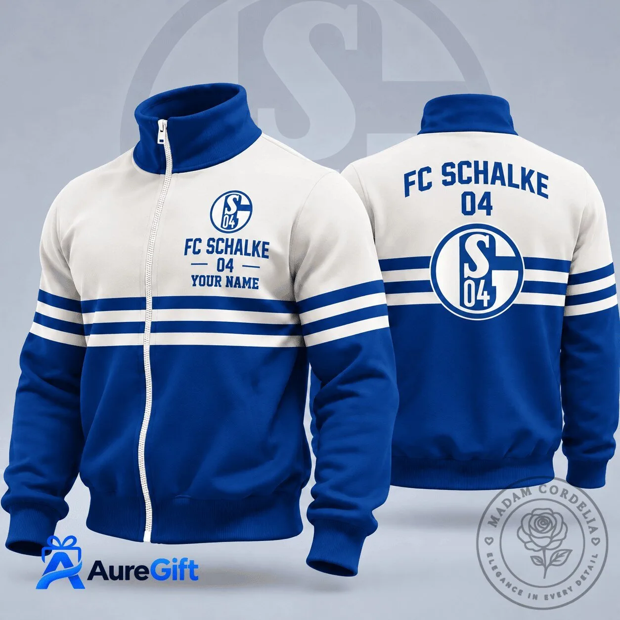 FC Schalke 04 Bundesliga Personalized Name Stand Collar Jacket