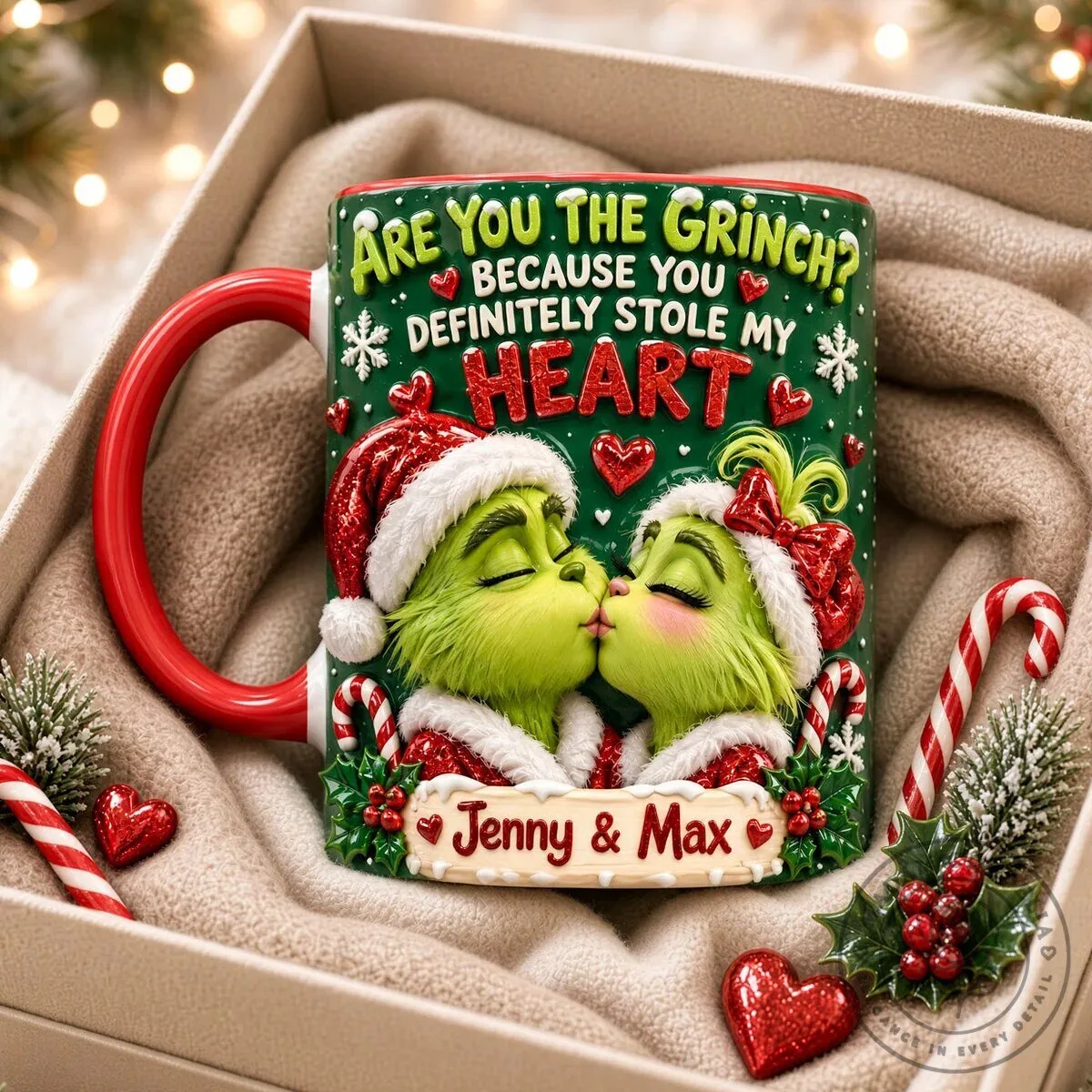 Grinch Stole My Heart Personalized Christmas Hot Cocoa Mug 8 Grinch Stole My Heart Personalized Christmas Hot Cocoa Mug
