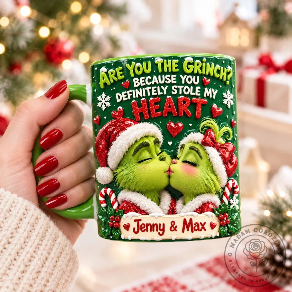 Grinch Stole My Heart Personalized Christmas Hot Cocoa Mug 9 Grinch Stole My Heart Personalized Christmas Hot Cocoa Mug