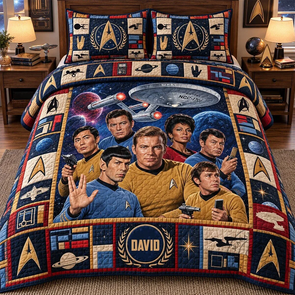 Star Trek Original Series Characters Personalized Quilt Bedding Set 9 Star Trek Original Series Characters Personalized Quilt Bedding Set