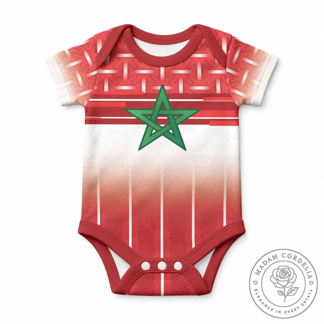 Morocco National Football Team 1994 Away Retro Red Baby Bodysuit