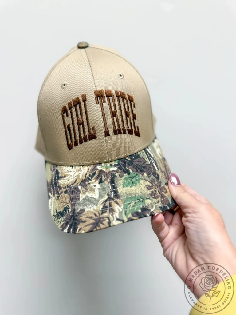 Girl Tribe Embroidered Camouflage Visor Baseball Cap Hat