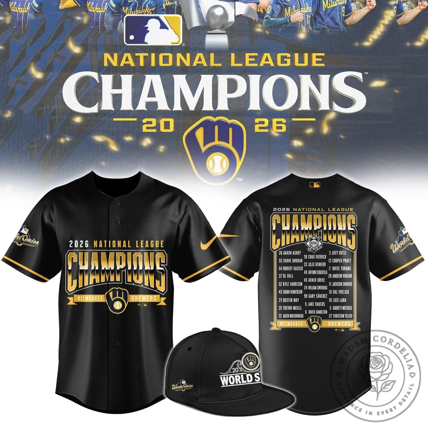 Milwaukee Brewers Baseball 2026 National League Champions Jersey