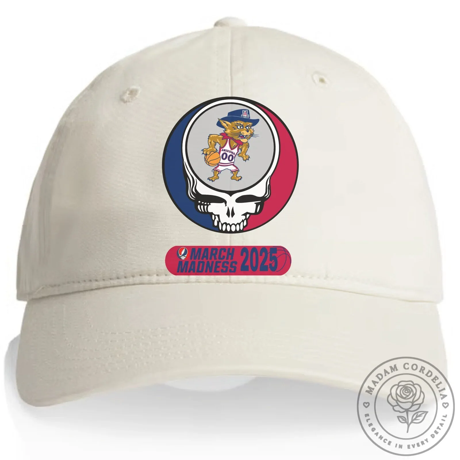 University of Arizona Wildcats March Madness 2025 Grateful Dead Stealie Baseball Cap Hat