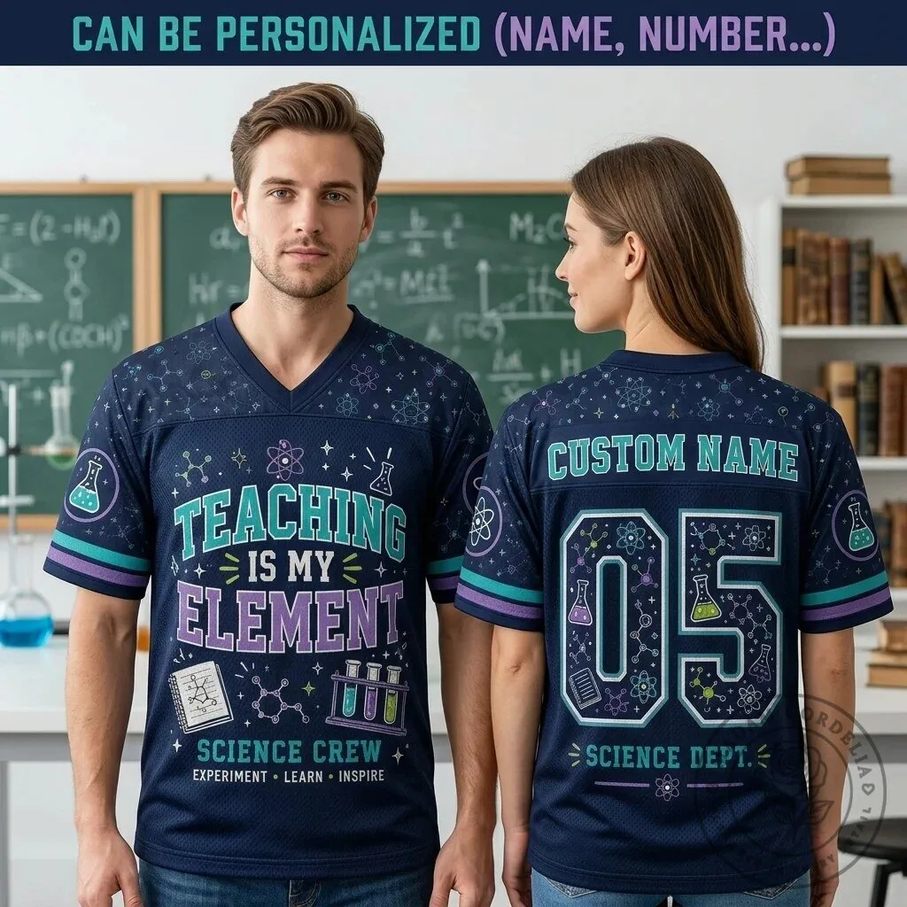 Science Teacher Teaching Is My Element Football Jersey