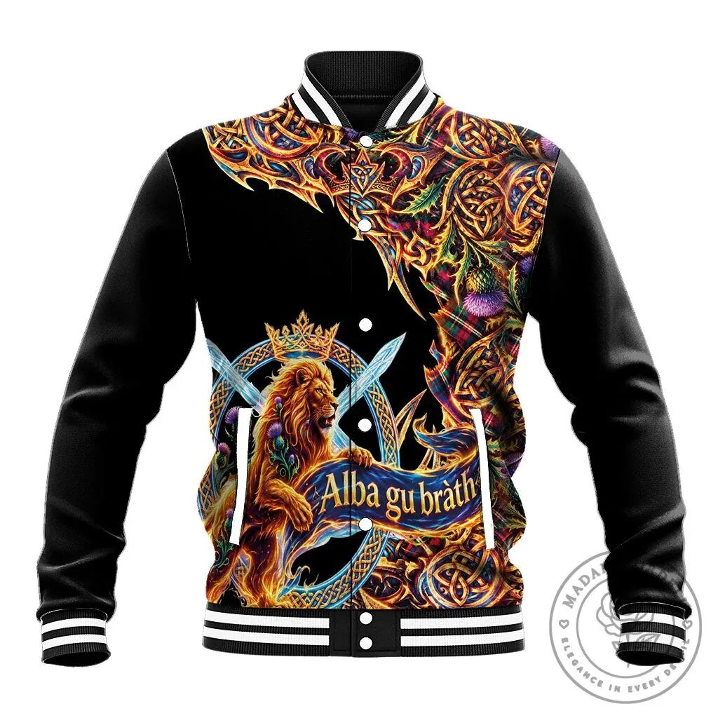 Scotland Forever Celtic Lion Alba Gu Brath Gothic Varsity Jacket