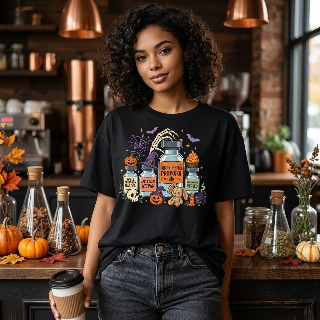 Pumpkin Spice Propofol Anesthesia Halloween T-Shirt