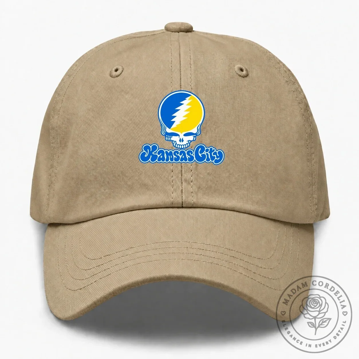 Kansas City Grateful Dead Steal Your Face Skull Embroidered Dad Hat