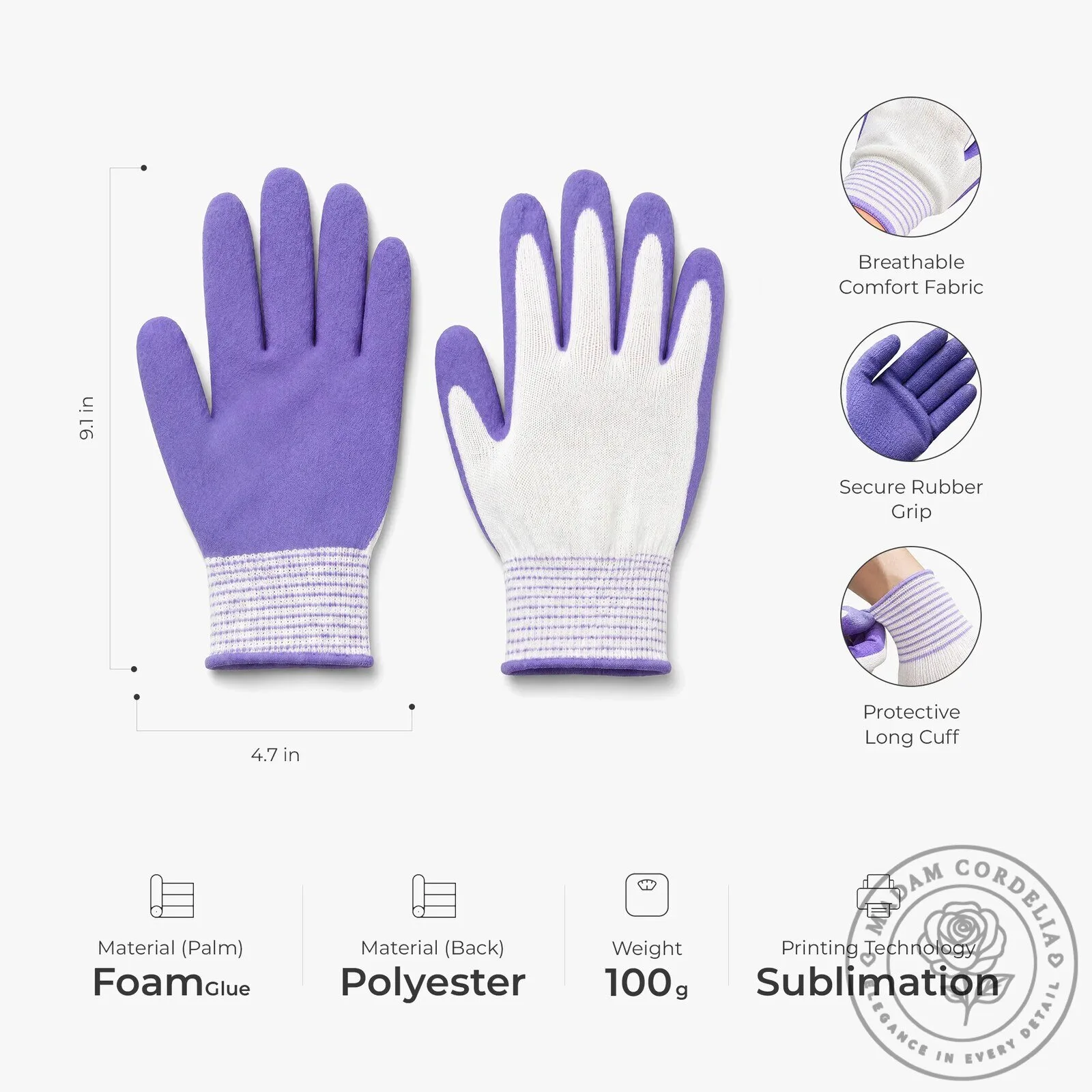 Personalized Purple Butterfly and Flowers Gardening Gloves Custom Name Gift 8 Personalized Purple Butterfly and Flowers Gardening Gloves Custom Name Gift