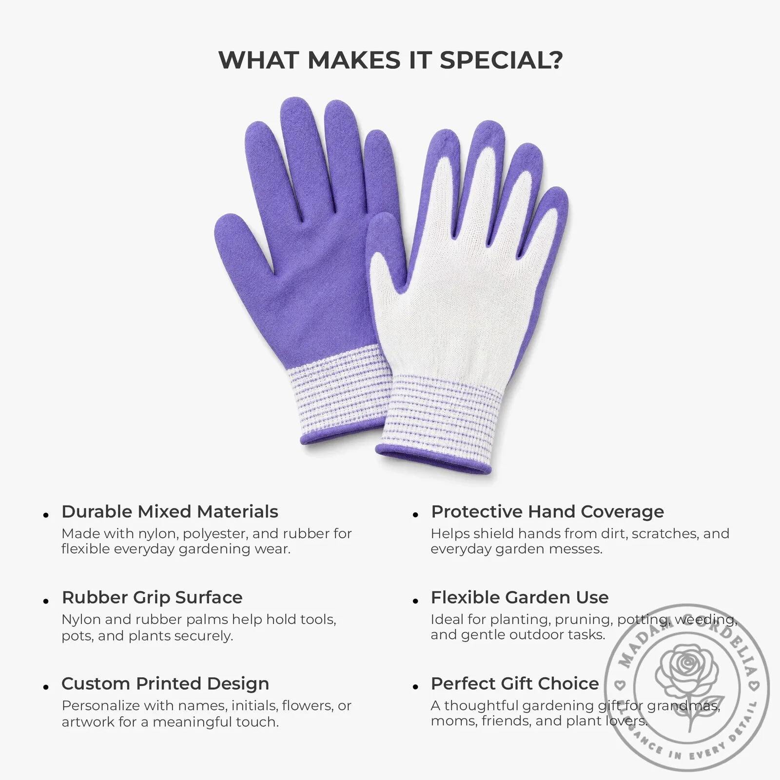 Personalized Purple Butterfly and Flowers Gardening Gloves Custom Name Gift 11 Personalized Purple Butterfly and Flowers Gardening Gloves Custom Name Gift