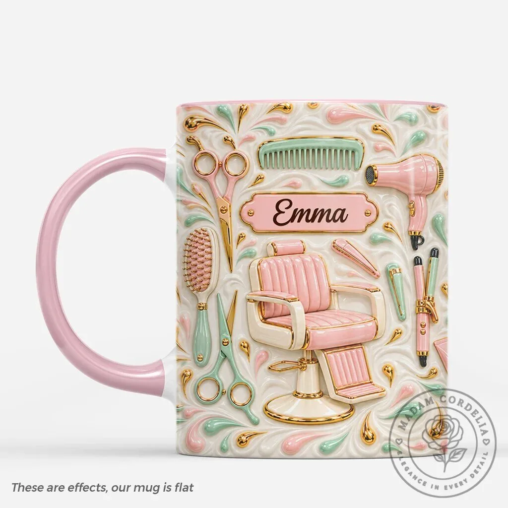 Personalized Hair Stylist Tools Mug - Custom Name Hairdresser Coffee Cup