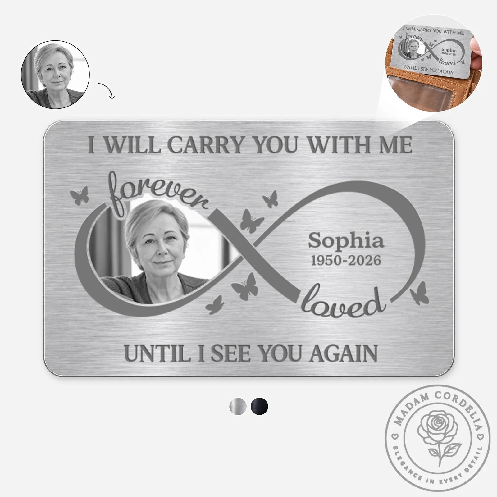 Personalized Memorial Photo Wallet Card for Loss of Loved One, Until I See You Again