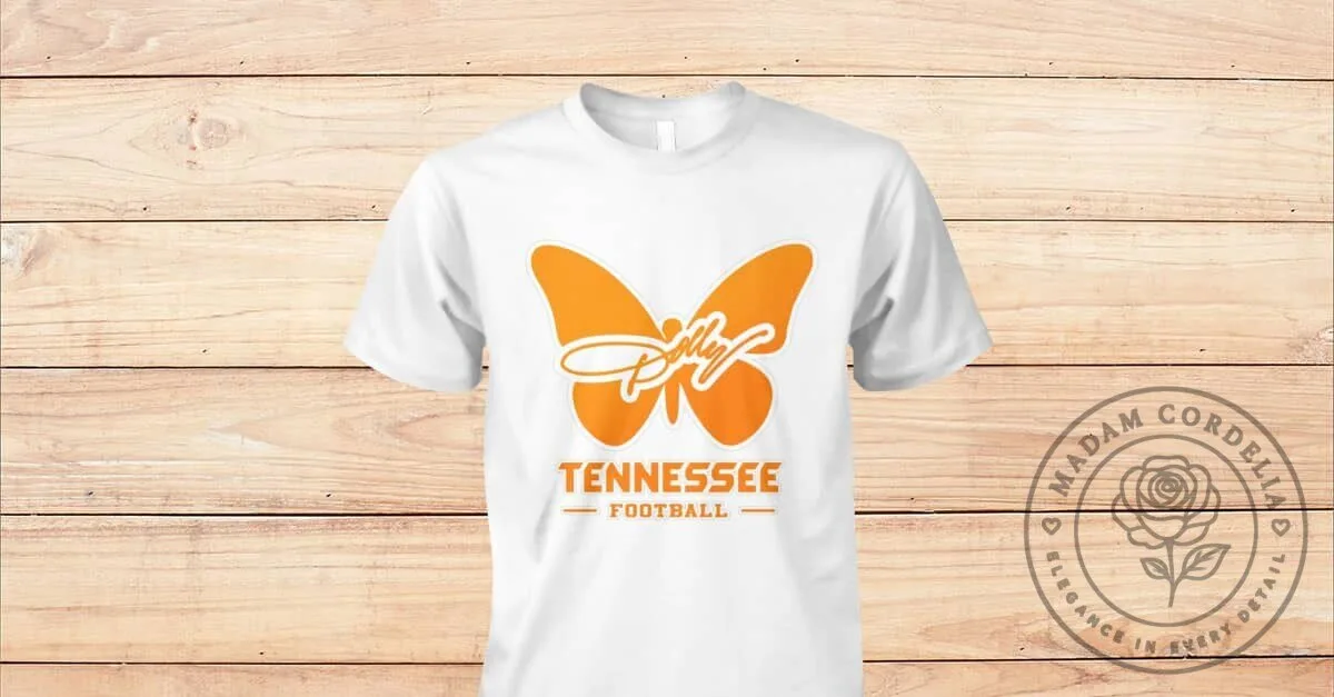 Tennessee Volunteers Football Dolly Parton Butterfly Graphic T-Shirt 3 Tennessee Volunteers Football Dolly Parton Butterfly Graphic T-Shirt