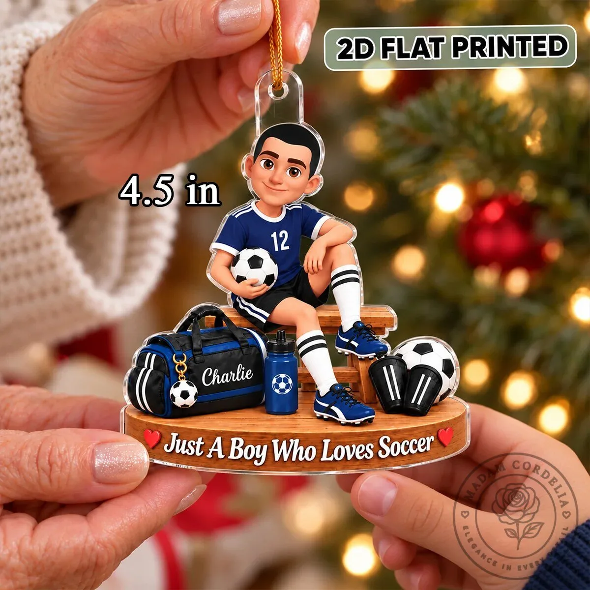 Personalized Soccer Boy Christmas Ornament for Son Grandson 11 Personalized Soccer Boy Christmas Ornament for Son Grandson