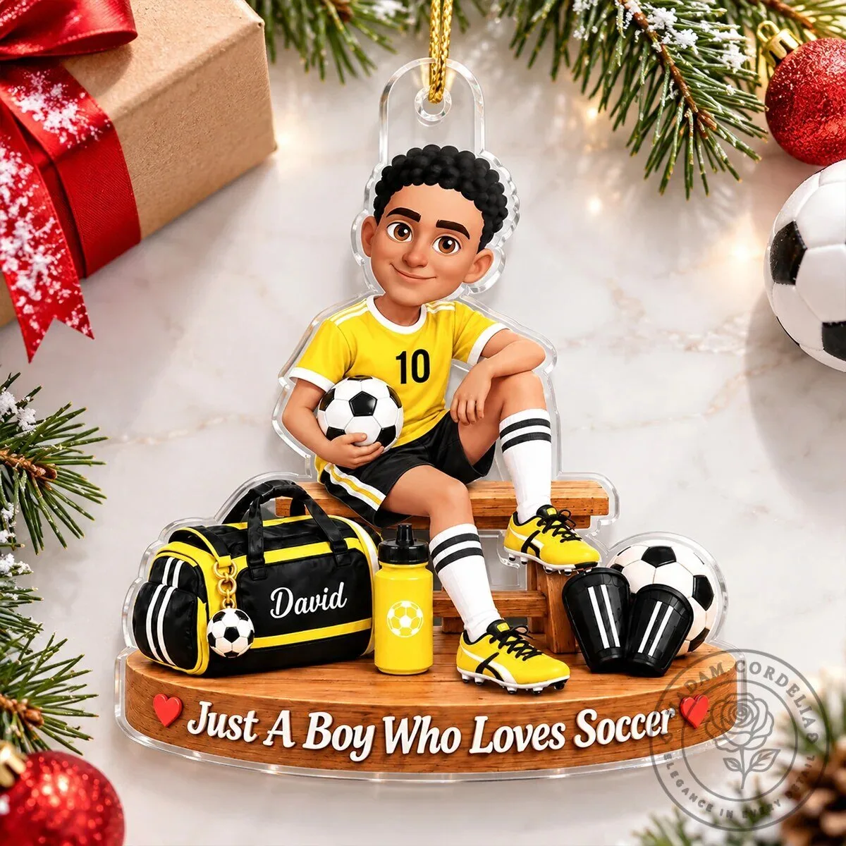 Personalized Soccer Boy Christmas Ornament for Son Grandson 16 Personalized Soccer Boy Christmas Ornament for Son Grandson