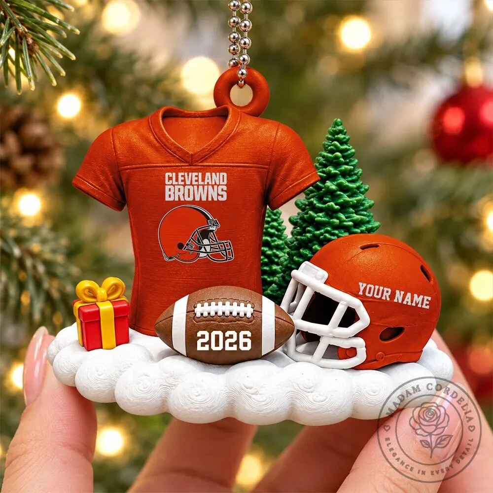 Cleveland Browns Football Team Christmas Ornament Custom Name and Number Gift