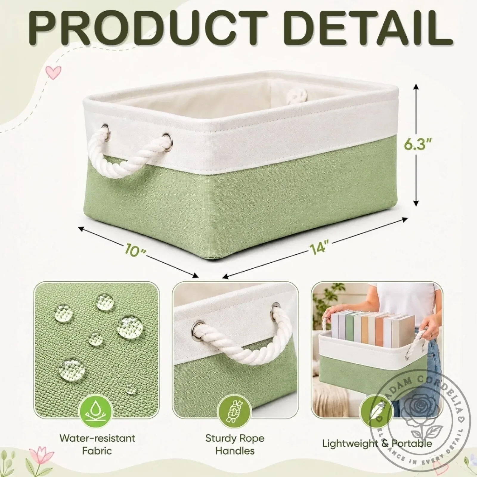 Personalized Sewing Room Storage Basket, Custom Name Crafting Organizer Bin 24 Personalized Sewing Room Storage Basket, Custom Name Crafting Organizer Bin