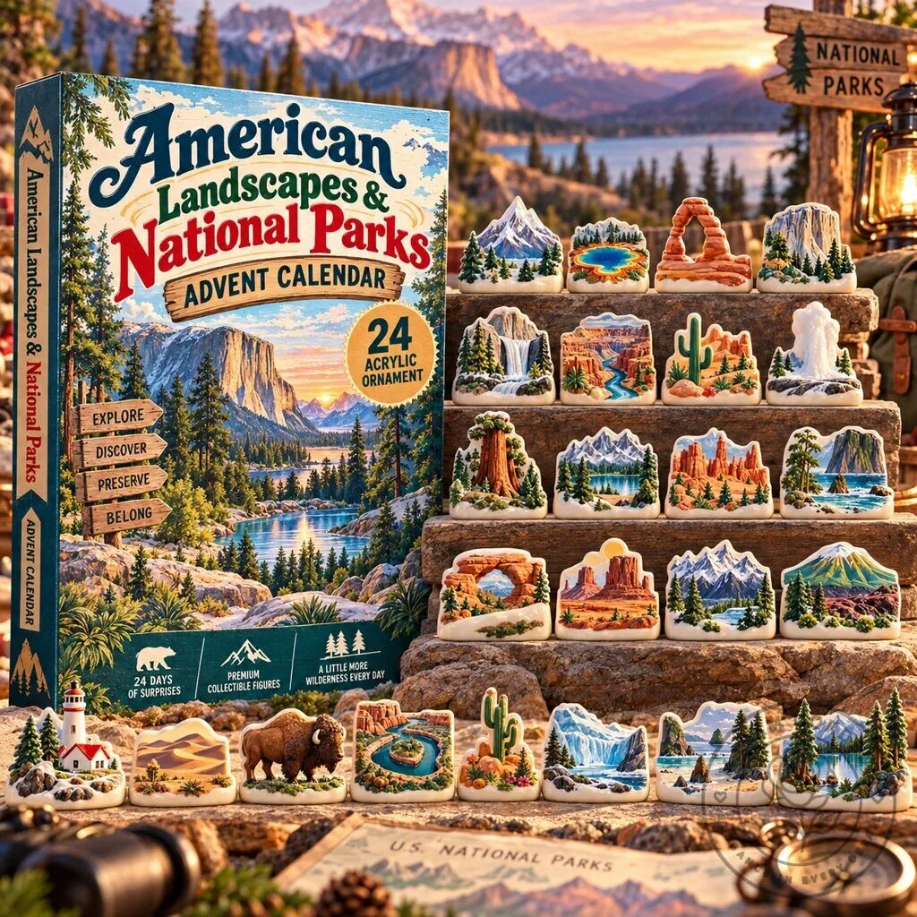 American Landscapes and National Parks Advent Calendar 24 Acrylic Ornaments Blind Box 2D