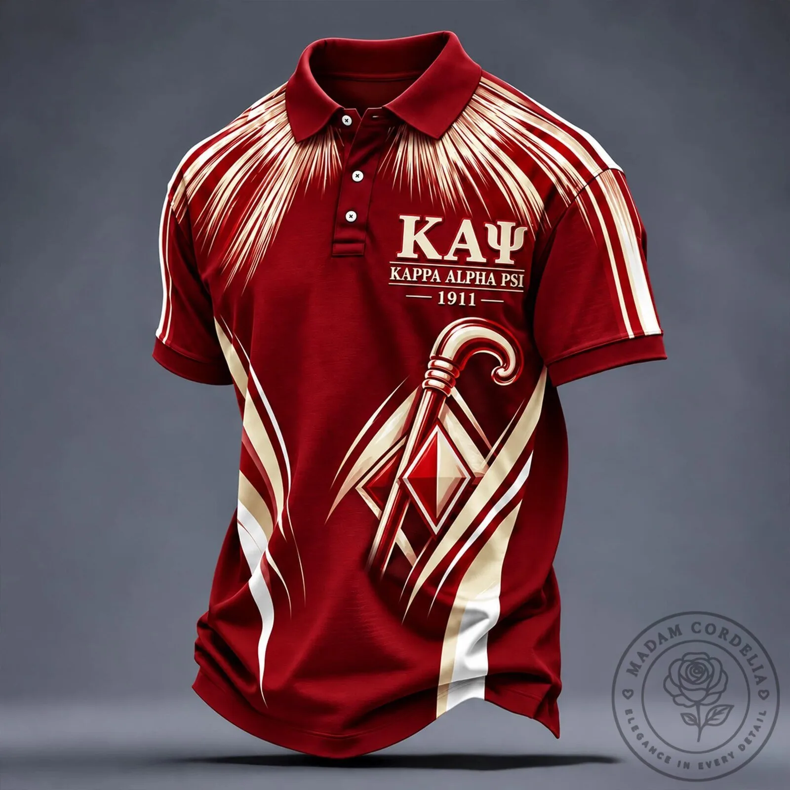 Kappa Alpha Psi Fraternity Red and White Divine Nine Polo Shirt