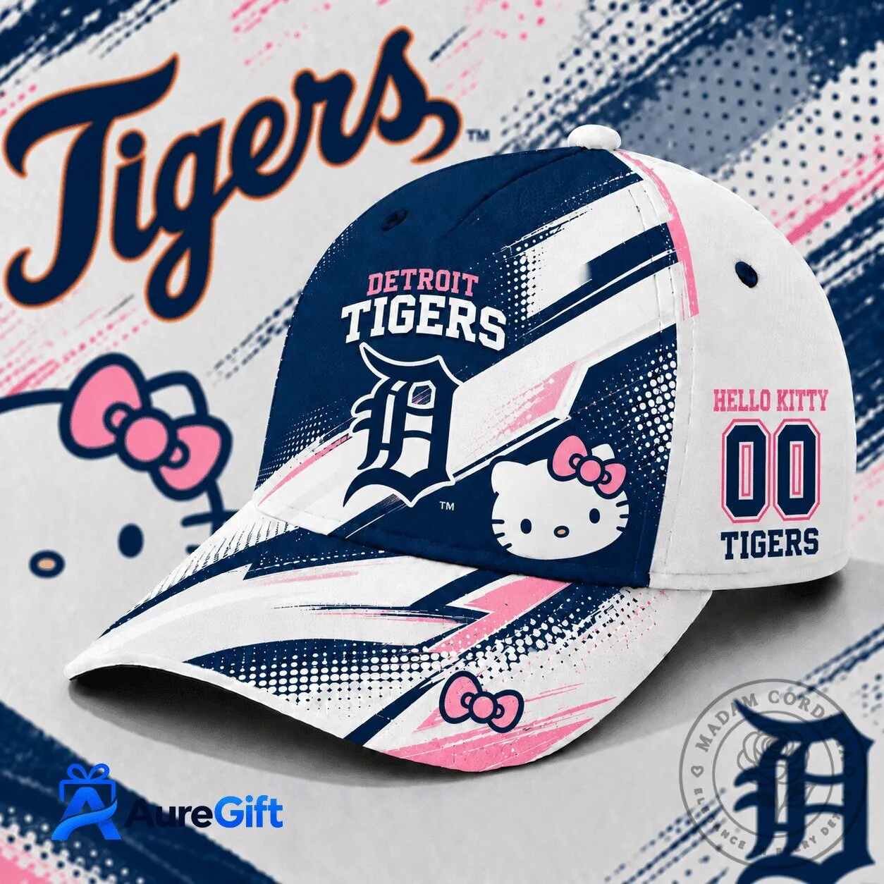 Detroit Tigers Hello Kitty Diamond Rush Baseball Cap Hat
