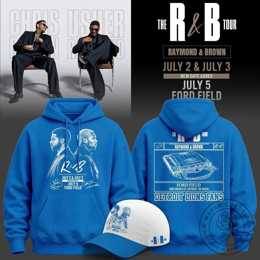 Chris Brown Usher The R&B Tour Detroit Ford Field Concert Hoodie