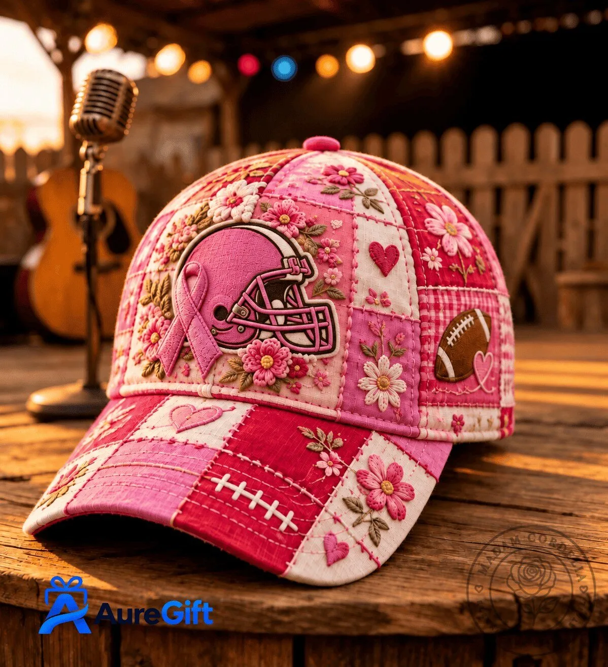 Cleveland Browns Breast Cancer Awareness Pink Patchwork Cap Hat