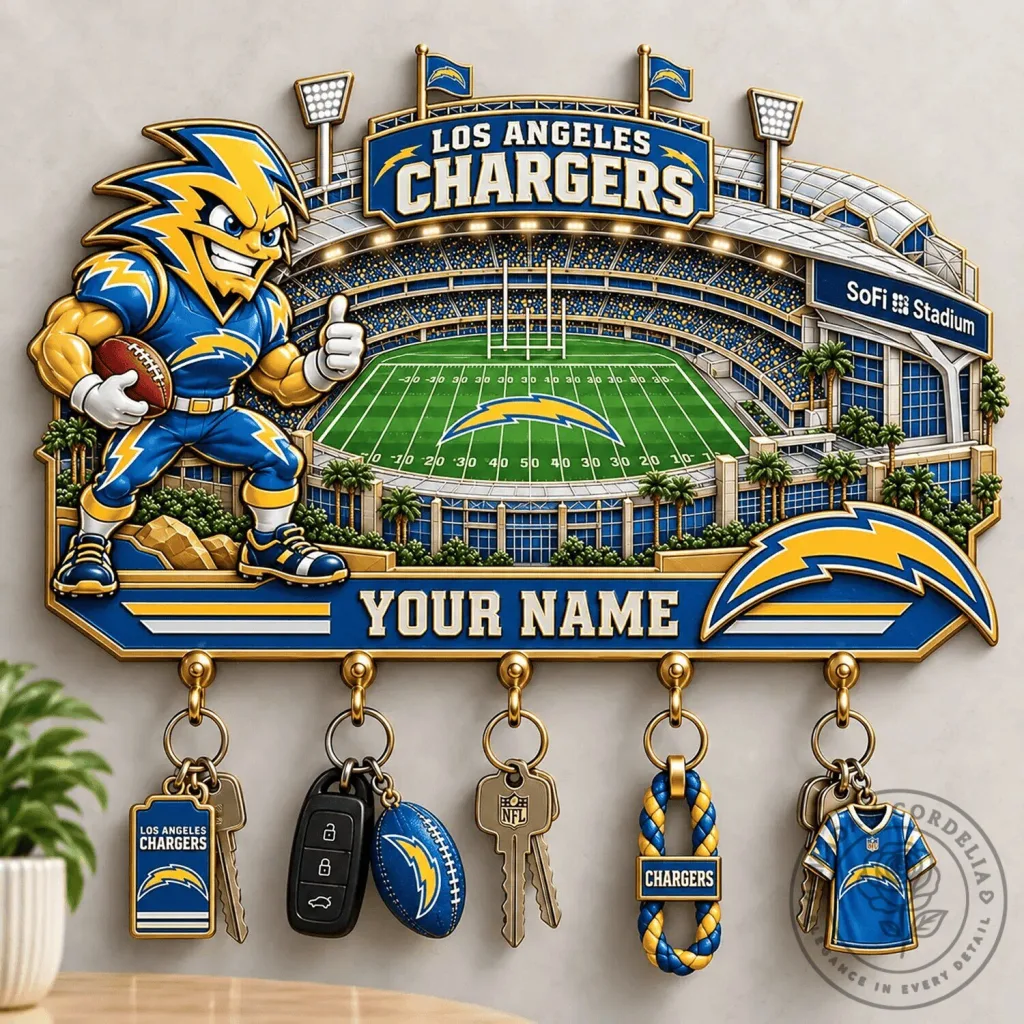 Custom Name Wall Key Holder for SoFi Stadium - Los Angeles Chargers Custom Name Wall Key Holder for SoFi Stadium - Los Angeles Chargers